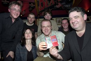Conal Creedon with North Cregg at the launch of Summer At My Feet. Pic by Eddie O'Hare (Evening Echo)